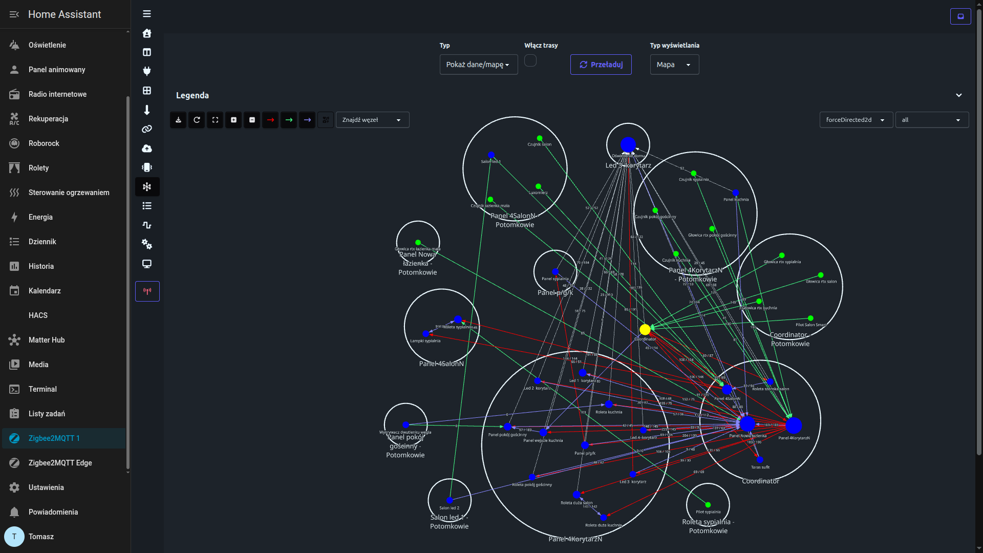 Zigbee2MQTT network map